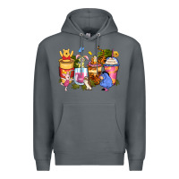 Rock cartoon characters coffee cups Premium Hoodie - Zillion Design Studio