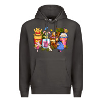 Smoke cartoon characters coffee cups Premium Hoodie - Zillion Design Studio