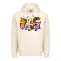 Tofu cartoon characters coffee cups Premium Hoodie - Zillion Design Studio