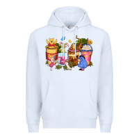 White cartoon characters coffee cups Premium Hoodie - Zillion Design Studio