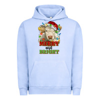 Merry And Bright Charolais Cattle Cow With Christm Urban Hoodie | Teevron