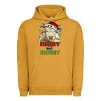 Pigment Peanut Butter merry and bright charolais cattle cow with christm Urban Hoodie - RanaPortraitStore