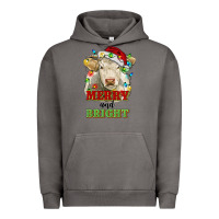 Pigment Tornado merry and bright charolais cattle cow with christm Urban Hoodie - RanaPortraitStore