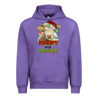 Tulip merry and bright charolais cattle cow with christm Urban Hoodie - RanaPortraitStore