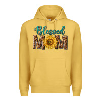 Antique Gold western blessed mom with sunflower Premium Hoodie - texasbilliewilder