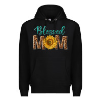 Black western blessed mom with sunflower Premium Hoodie - texasbilliewilder