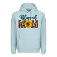Blue Mist western blessed mom with sunflower Premium Hoodie - texasbilliewilder