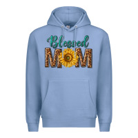 Colony Blue western blessed mom with sunflower Premium Hoodie - texasbilliewilder