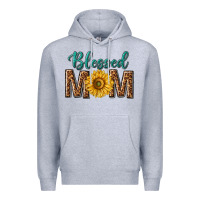 Heather Grey western blessed mom with sunflower Premium Hoodie - texasbilliewilder