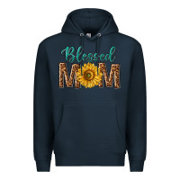 Navy western blessed mom with sunflower Premium Hoodie - texasbilliewilder