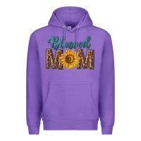Purple western blessed mom with sunflower Premium Hoodie - texasbilliewilder