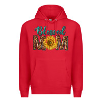 Red western blessed mom with sunflower Premium Hoodie - texasbilliewilder