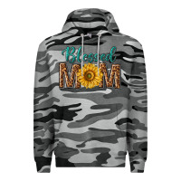 Slate Camo western blessed mom with sunflower Premium Hoodie - texasbilliewilder