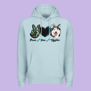 Peace Love Huskies Premium Hoodie Designed By Ranaportraitstore