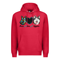 Cardinal peace love huskies Premium Hoodie - RanaPortraitStore