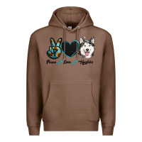 Chestnut peace love huskies Premium Hoodie - RanaPortraitStore