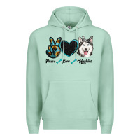Seafoam peace love huskies Premium Hoodie - RanaPortraitStore