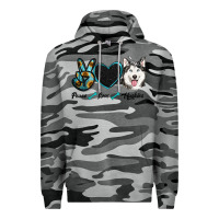 Slate Camo peace love huskies Premium Hoodie - RanaPortraitStore