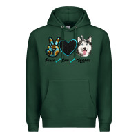 Sports Green peace love huskies Premium Hoodie - RanaPortraitStore