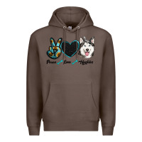 Coffee peace love huskies Premium Hoodie - RanaPortraitStore