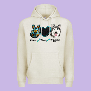 Peace Love Huskies Premium Hoodie Designed By Ranaportraitstore
