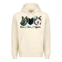 Sandshell peace love huskies Premium Hoodie - RanaPortraitStore