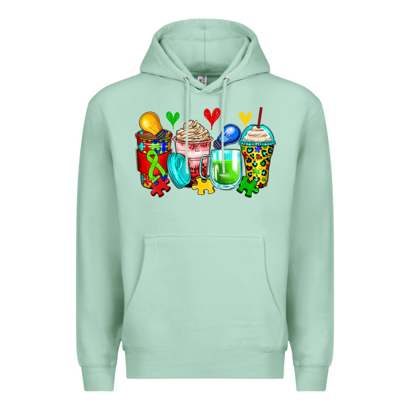 Autism Coffee Cups Premium Hoodie by Zillion Design Studio | Teevron