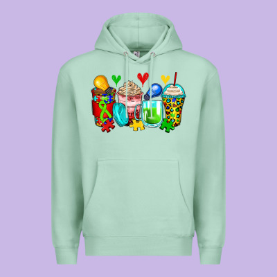 Autism Coffee Cups Premium Hoodie Designed By Zillion Design Studio