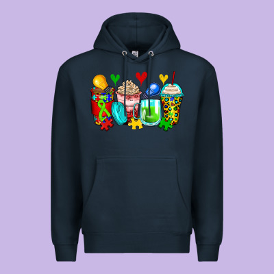 Autism Coffee Cups Premium Hoodie Designed By Zillion Design Studio