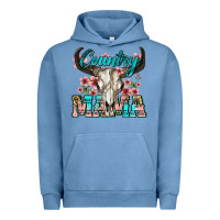 Pigment Pebble Blue country mama Urban Hoodie - Zillion Design Studio