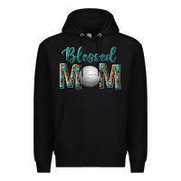 Black western blessed mom with volleyball Premium Hoodie - texasbilliewilder