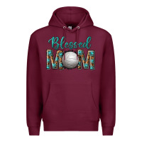 Burgundy western blessed mom with volleyball Premium Hoodie - texasbilliewilder