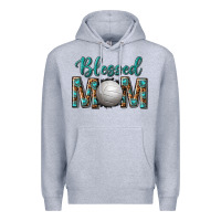 Heather Grey western blessed mom with volleyball Premium Hoodie - texasbilliewilder