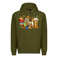 Army Green tacos coffee cups Premium Hoodie - Zillion Design Studio