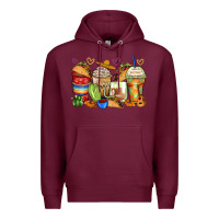 Burgundy tacos coffee cups Premium Hoodie - Zillion Design Studio
