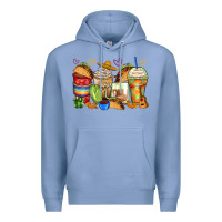 Colony Blue tacos coffee cups Premium Hoodie - Zillion Design Studio