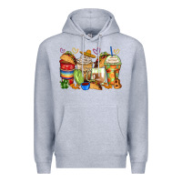Heather Grey tacos coffee cups Premium Hoodie - Zillion Design Studio