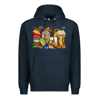 Navy tacos coffee cups Premium Hoodie - Zillion Design Studio