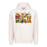 Pale Pink tacos coffee cups Premium Hoodie - Zillion Design Studio