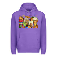 Purple tacos coffee cups Premium Hoodie - Zillion Design Studio