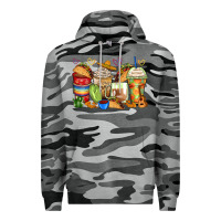 Slate Camo tacos coffee cups Premium Hoodie - Zillion Design Studio