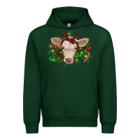 Forest Green Christmas charolais calf Urban Hoodie - RanaPortraitStore