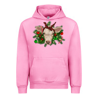 Fuchsia Pink Christmas charolais calf Urban Hoodie - RanaPortraitStore