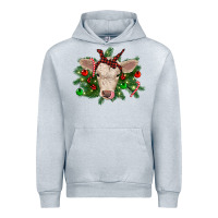 Heather Grey Christmas charolais calf Urban Hoodie - RanaPortraitStore