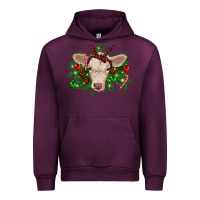 Mauve Wine Christmas charolais calf Urban Hoodie - RanaPortraitStore