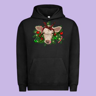 Christmas Charolais Calf Urban Hoodie Designed By Ranaportraitstore