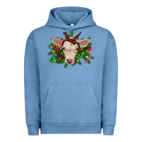 Pigment Pebble Blue Christmas charolais calf Urban Hoodie - RanaPortraitStore