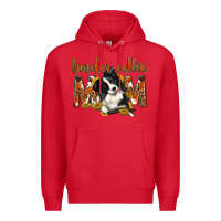 Red western border collie mom Premium Hoodie - texasbilliewilder