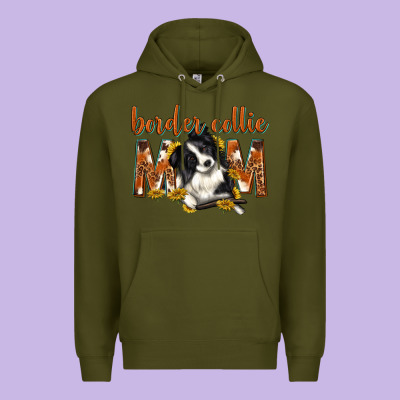 Western Border Collie Mom Premium Hoodie Designed By Texasbilliewilder