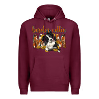 Burgundy western border collie mom Premium Hoodie - texasbilliewilder
